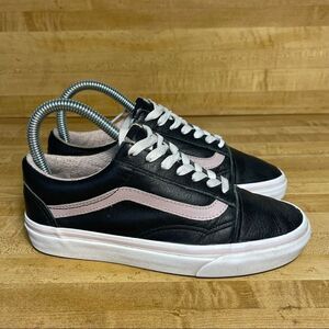 Vans Old Skool Pro Black Pink Leather Skate Shoes
